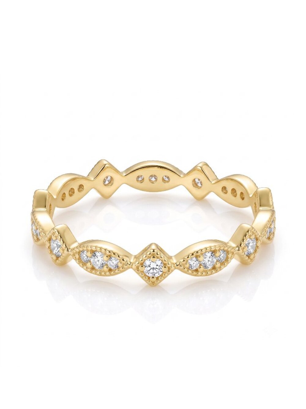 Gold Tone Eternity Stackable ring band, Charmed Aroma